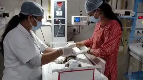 Newborn Placed Living in India Struggles for Existence